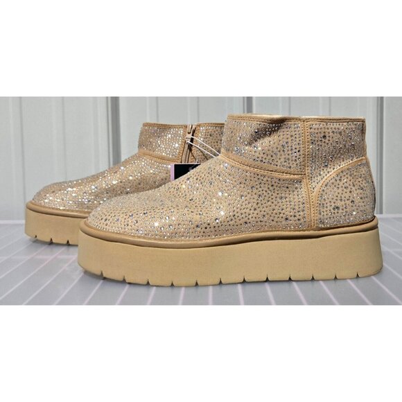 Wild Fable Women's Missy Beige Bling Sequin Covered Platform Booties - Picture 2 of 7